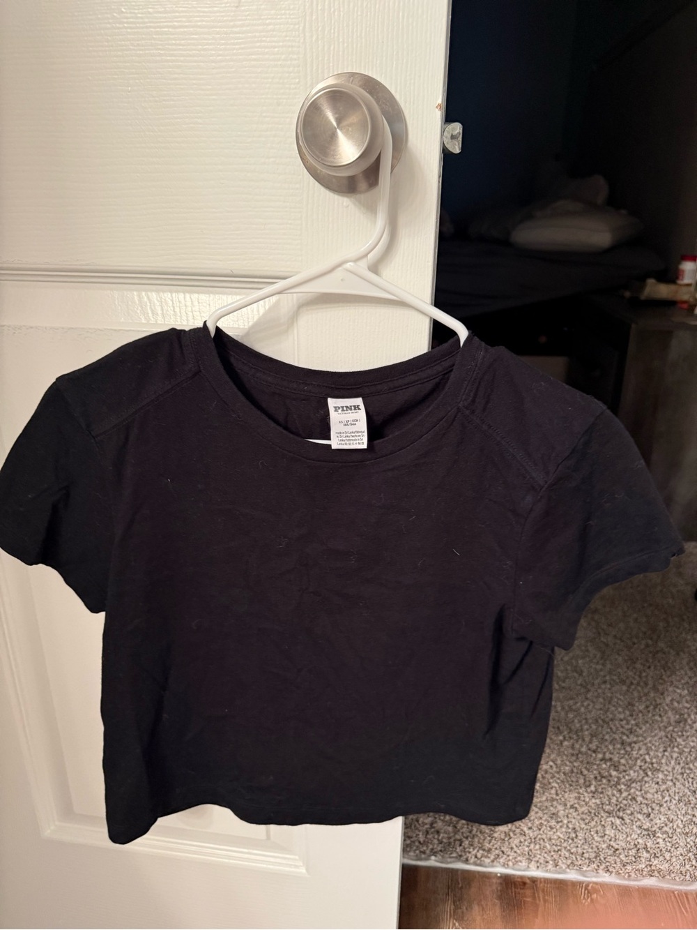 VS Pink Black Cropped Tee